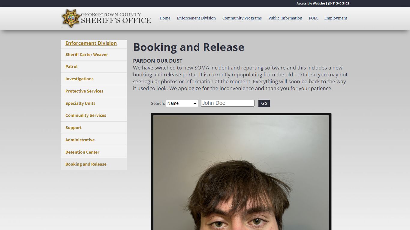 Booking and Release - GCSheriff.org